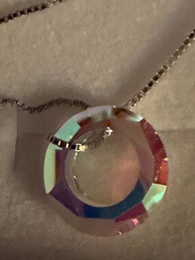 Crystal Aurora Pendant Necklace - Iridescence 925 sterling
